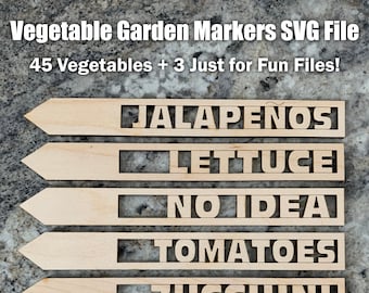 Garden Marker SVG Files, Vegetable Markers Svg File, Garden Stake Svg File, Plant Markers Digital File, Glowforge Svg File, Garden Stake svg