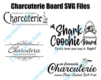 Charcuterie Board SVG-bestandsbundel, Charcuterie Board, Charcuterie digitaal bestand, Cheese Board Svg, Shark Coochie SVG, Glowforge Svg-bestanden