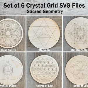 Crystal Grid SVG Files, Sacred Geometry Svg File, Sacred Crystal Grid Digital File, Glowforge Svg Files, Crystal Geometry Grid Digital File