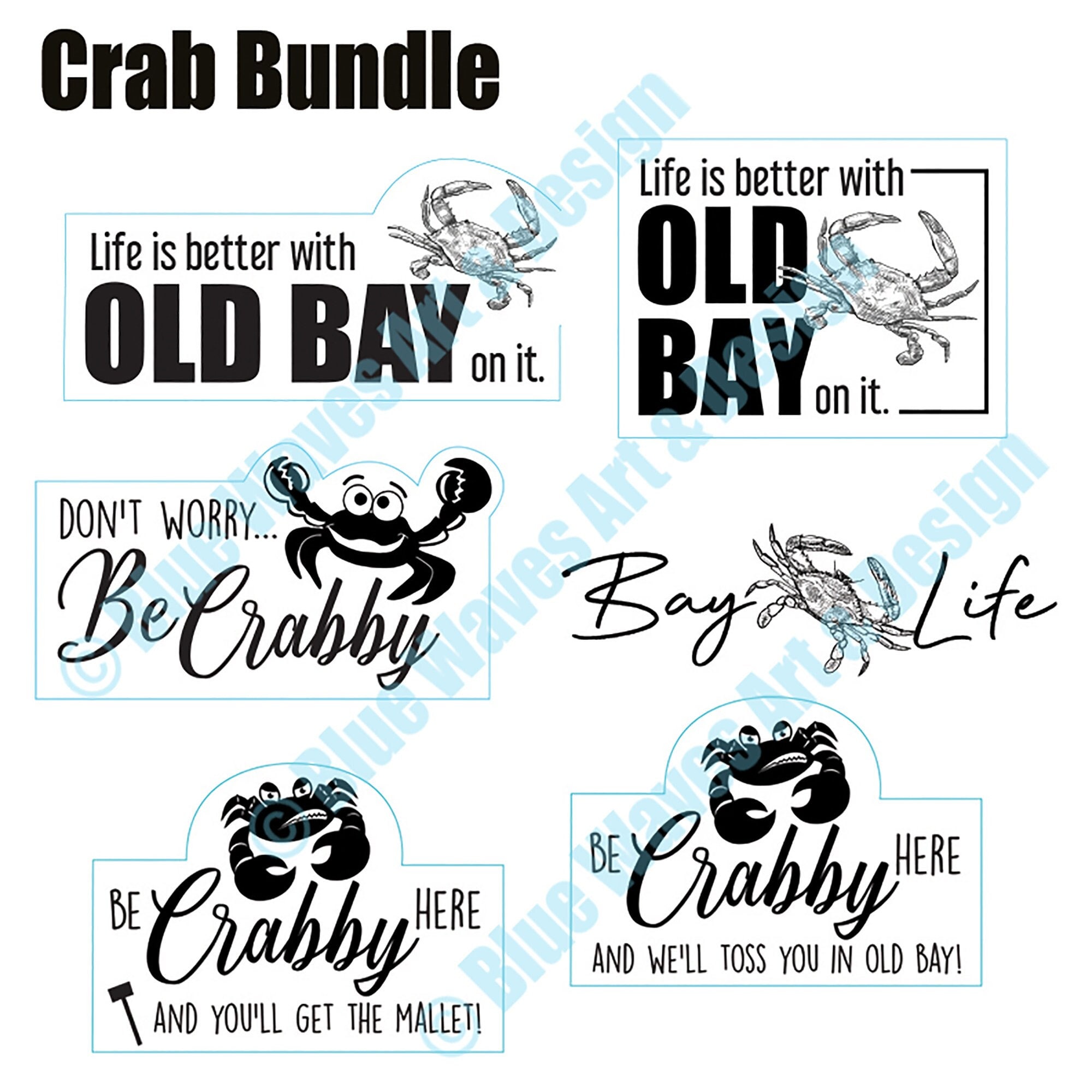 Crab SVG Bundle Laser Engrave Bundle Crab Quote Laser SVG Etsy