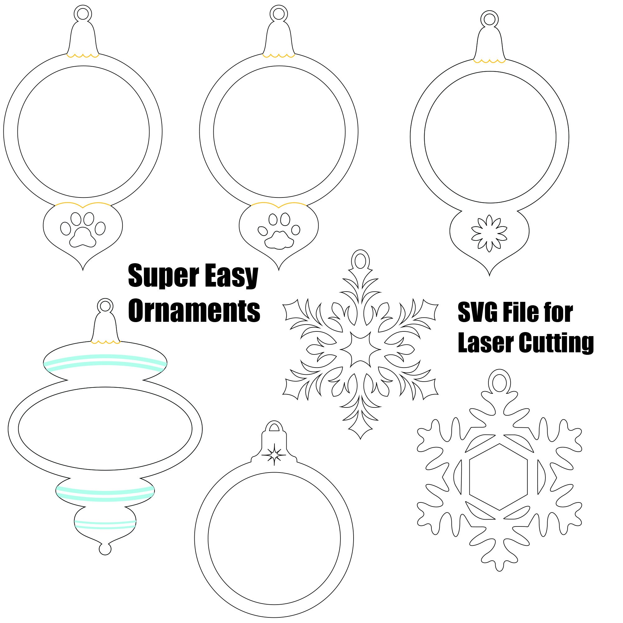 Super Easy Ornament SVG File Easy Christmas Ornament File Etsy
