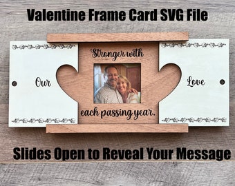 Valentine Photo Frame Card SVG File, Laser Engrave Valentine Card Digital File, Valentine SVG, Valentine's Day Svg File, Glowforge Valentine
