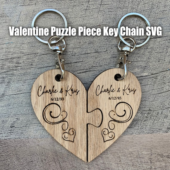Valentine Heart Puzzle Piece Keychain SVG File, Heart Puzzle Piece Digital  File, Love Puzzle Piece Keychain Svg File, Glowforge SVG File