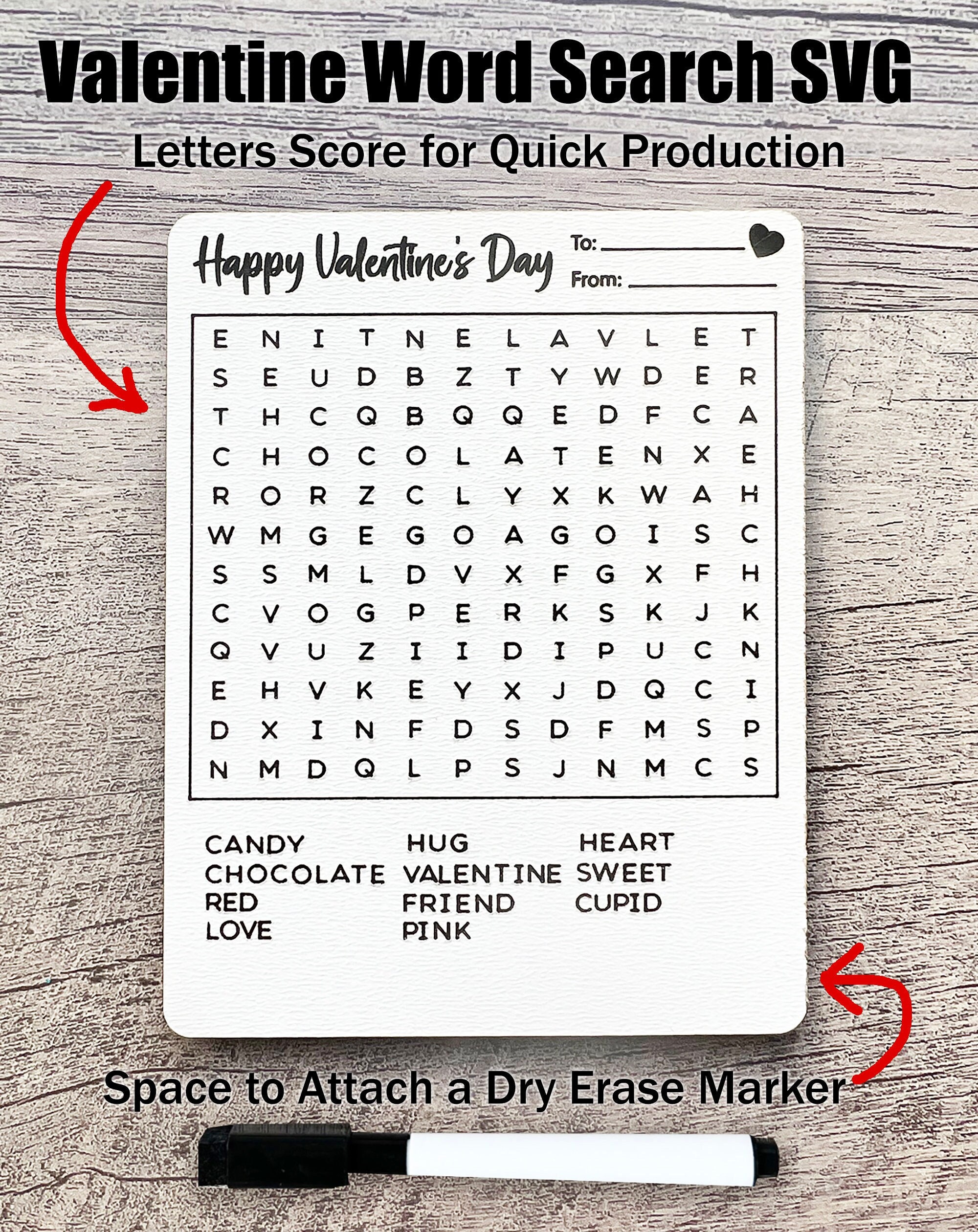 Valentine Word Search SVG File, Valentine's Day Svg File, Word Search ...