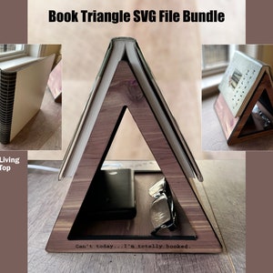 Book Triangle SVG File, Book Keeper Book Holder Svg Files, Book Rack Digital File, Book Triangle, Glowforge Book Triangle Files, Svg Files