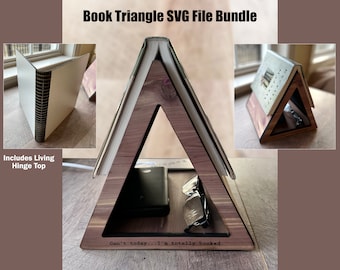 Book Triangle SVG File, Book Keeper Book Holder Svg Files, Book Rack Digital File, Book Triangle, Glowforge Book Triangle Files, Svg Files