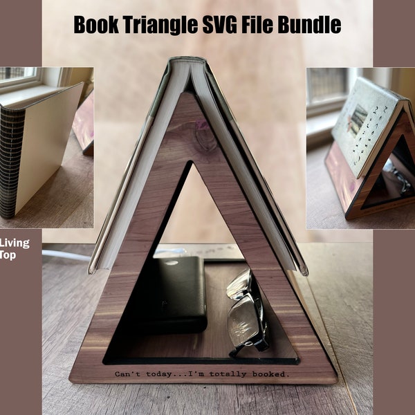 Book Triangle SVG File, Book Keeper Book Holder Svg Files, Book Rack Digital File, Book Triangle, Glowforge Book Triangle Files, Svg Files