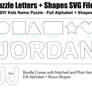 Kinder Namen Puzzle SVG Dateien, Alphabet SVG Dateien, DIY Kind Name Puzzle Digitale Datei, Puzzle Buchstaben SVG Datei, Glowforge Svg, Kinder Namen Puzzle