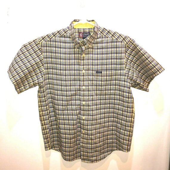 chaps ralph lauren dress shirts Chaps Ralph Lauren Shirt Men Button Up Blue Striped Cotton Long Sleeve 15.5  33