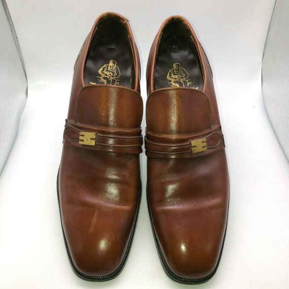NETTLETON Men’s Leather Dress Shoes NETTLETON Size 9 Brown Embossed Leather Cap Toe Lace Up  main image 3