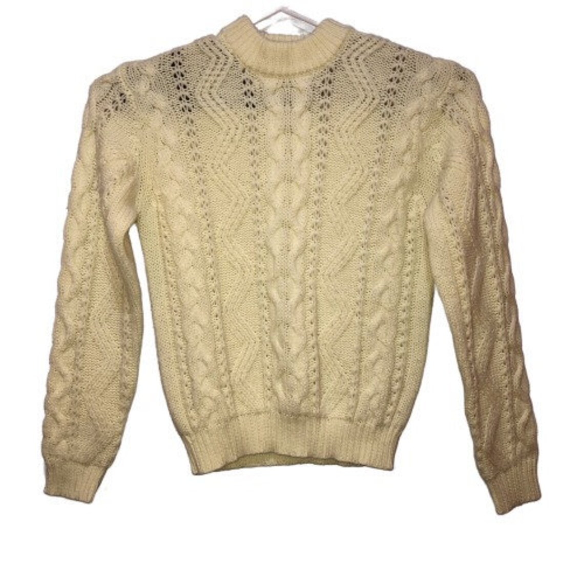 Vintage Dillard's Women's Medium Ivory Knitted Sweater | Etsy