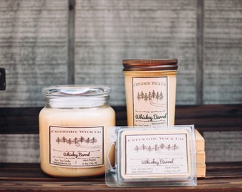 WHISKEY BARREL- Strong scent Candle and Wax Melt