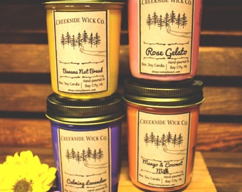 4 Soy candle Variety pack(8 oz each candle)