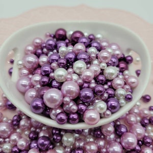 Iridescent Pearl Acrylic Beads: No Hole, Multi-Size Craft Supplies