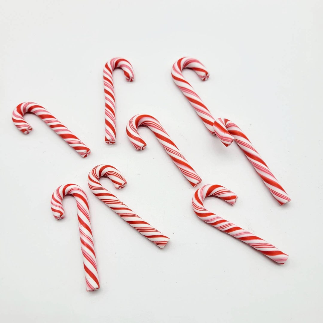 Clay Candy Canes Traditional Red and White Candy Cane Etsy