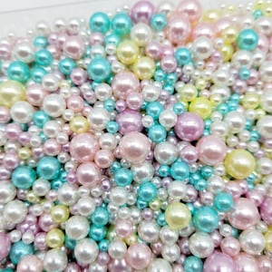 Multi Size Pearl Acrylic Beads: No Hole Craft Supplies