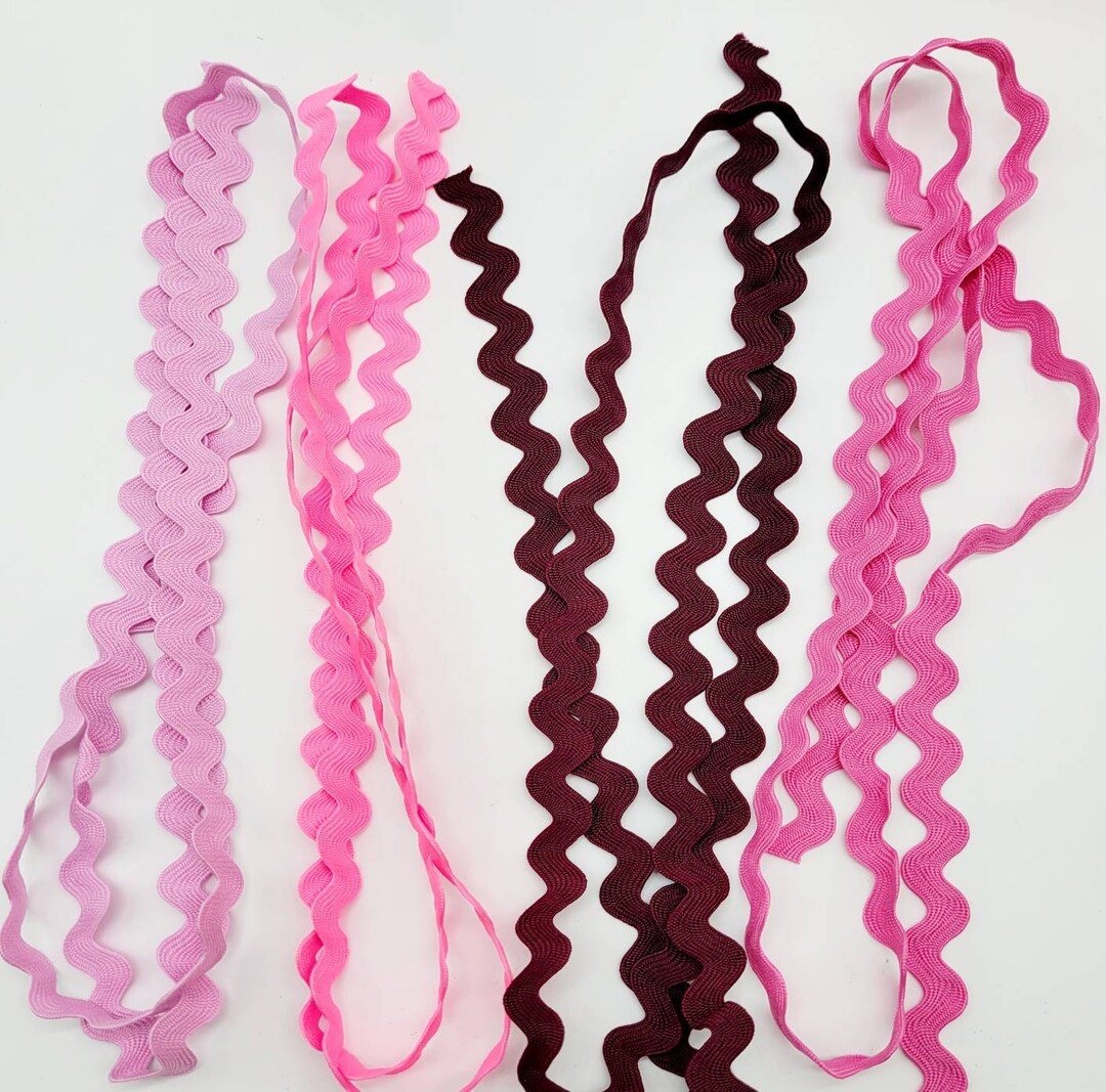 Maroon Ric Rac Cartoon 8 MM Ric Rac Ribbon: Pink & Maroon Textured Costume Trim - Etsy