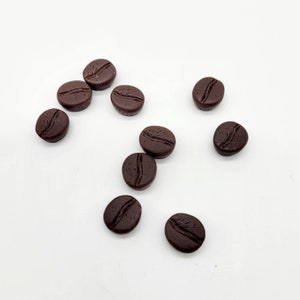 Fake Coffee Beans, 10 pieces, Coffee Flatback Cabochons,  Decoden,  Slime Crafts, Faux Expresso Beans, Charms, Faux Food Cabochons,  Resin