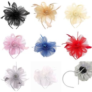 clydia Chic Mesh Flower Feather Kentucky Derby Fascinator Hat