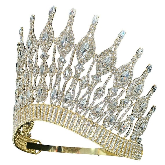 clydia High Top Brilliant Marquise Queen Pageant Crown Tiara