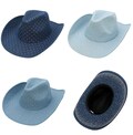 clydia Denim Base Rhinestone Western Cowgirl Hat