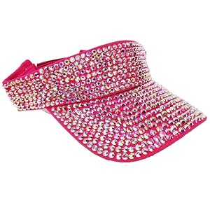 Luxspecialty Bling Chip Stone Rainbow Sun Visor Hat