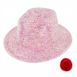 Luxspecialty Bling Chip Stone 2 Tone Fedora Hat