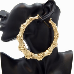 Luxspecialty 100MM Huge Bamboo Earrings