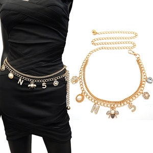 Chain belt - Metal & strass, gold & crystal — Fashion