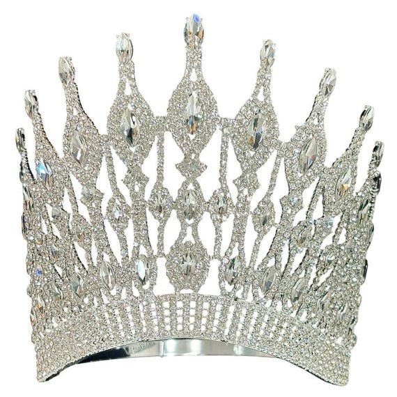 clydia High Top Brilliant Marquise Queen Pageant Crown Tiara