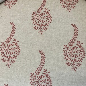 I'M NEW!!! Armchair Chair Seat in a Block Printed Rust Red/red Paisley ...