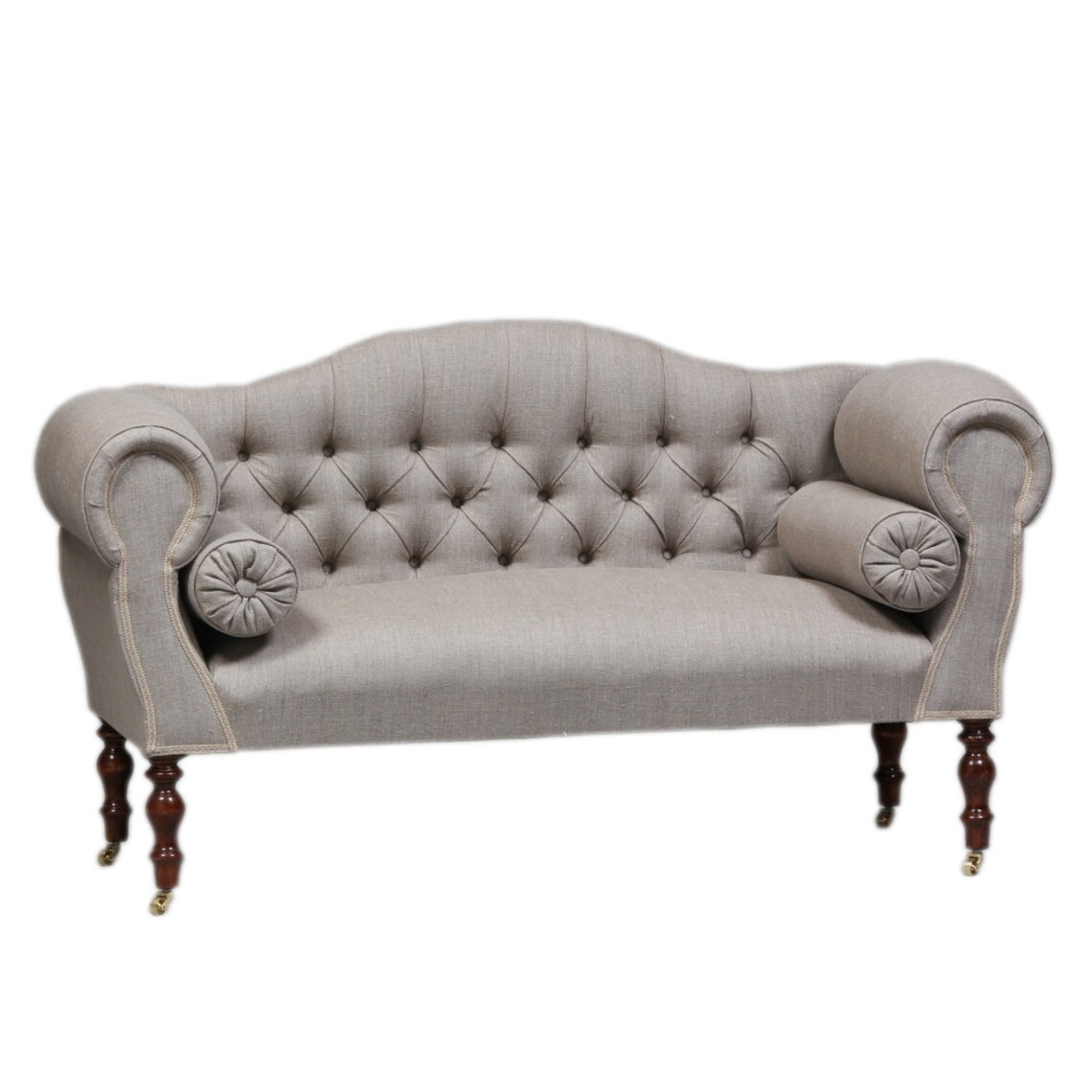 Double Ended Sofa/ Bench Seat in a Grey Linen . Handmade in UK Etsy