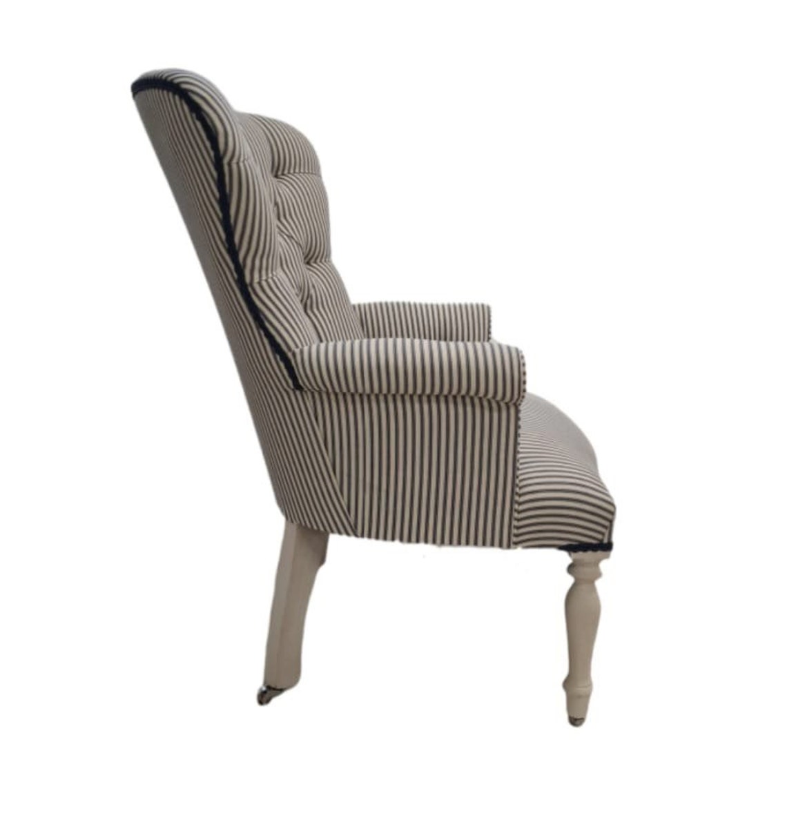 Armchair Blue ticking stripe Chair/Bedroom Chair. Handmade in Etsy