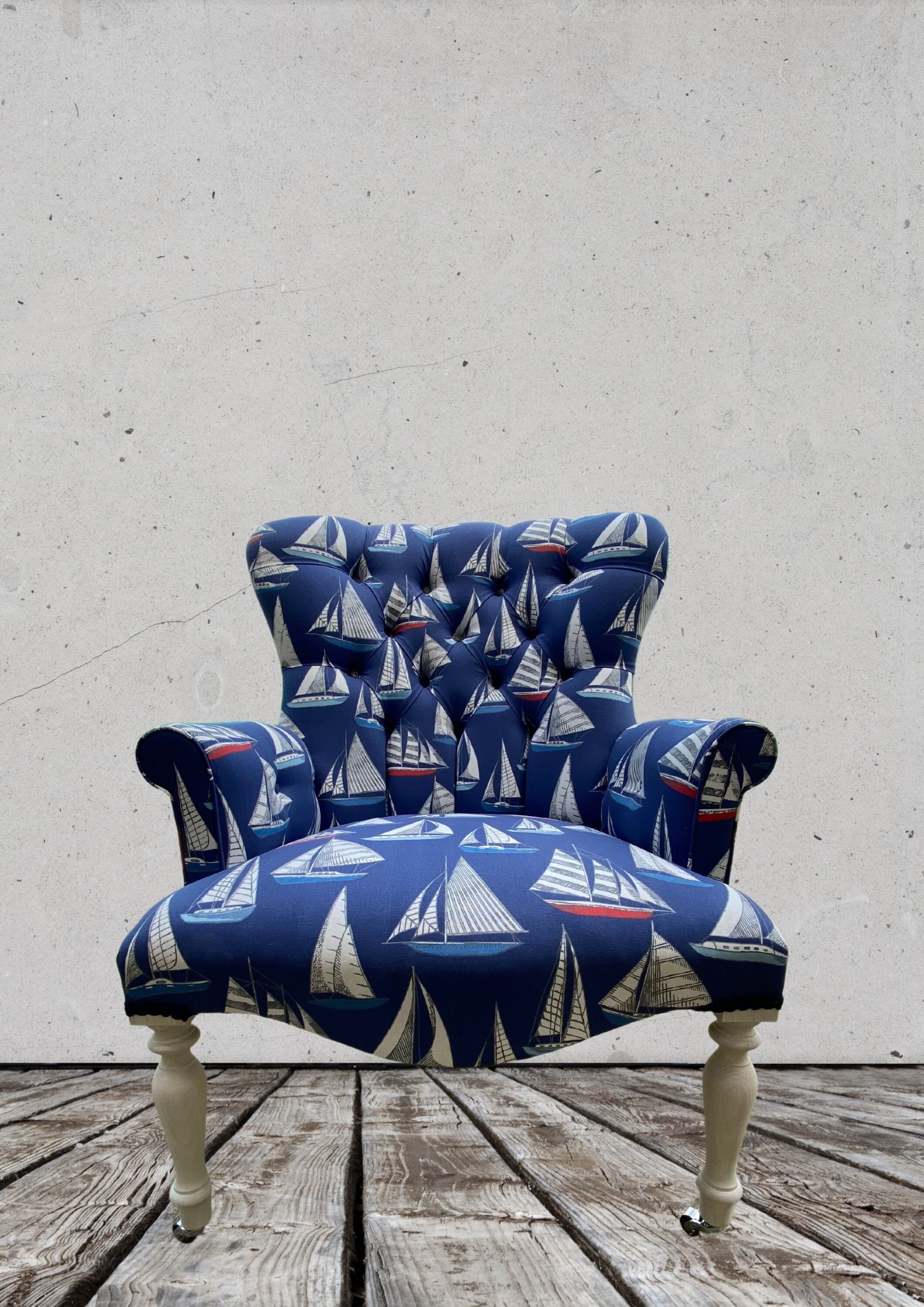 Nautical print accent chairs deals