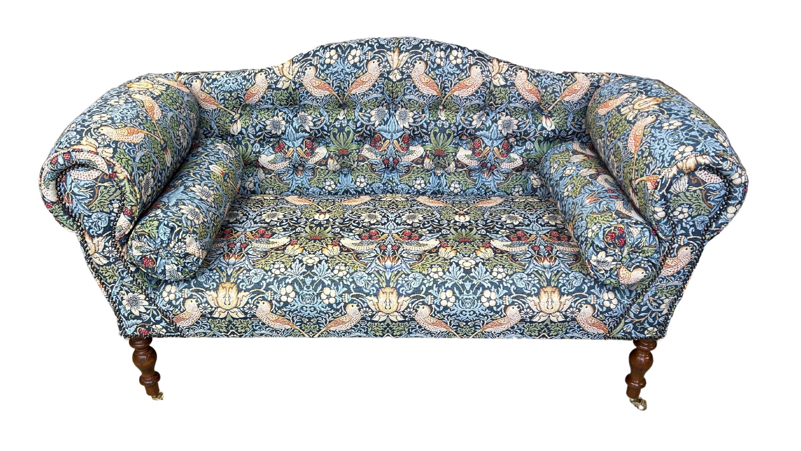 Small Occasional Sofa Seat in a William Morris Strawberry Thief