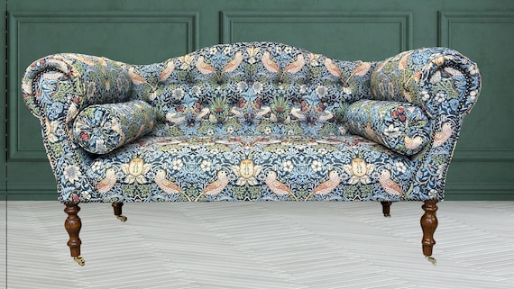 Small Occasional Sofa Seat in a William Morris Strawberry Thief