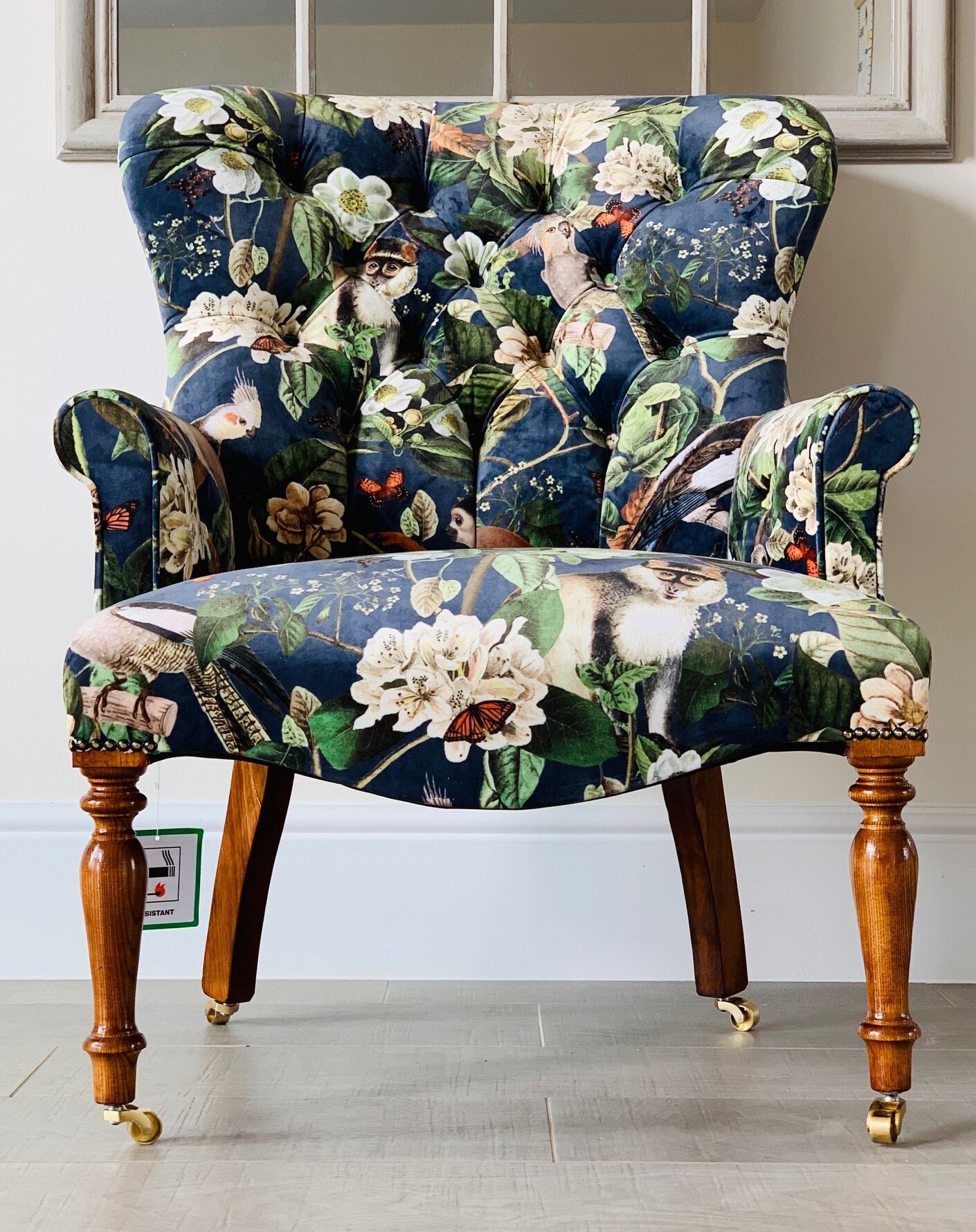 Bird print 2024 accent chair