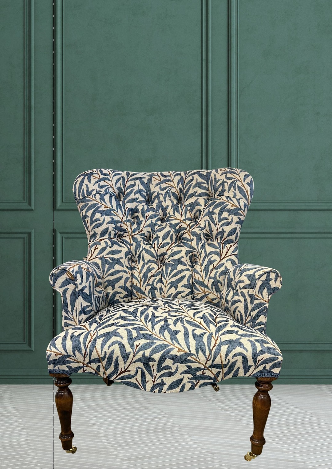 I'M NEW!! Armchair Chair Seat in a William Morris Willow