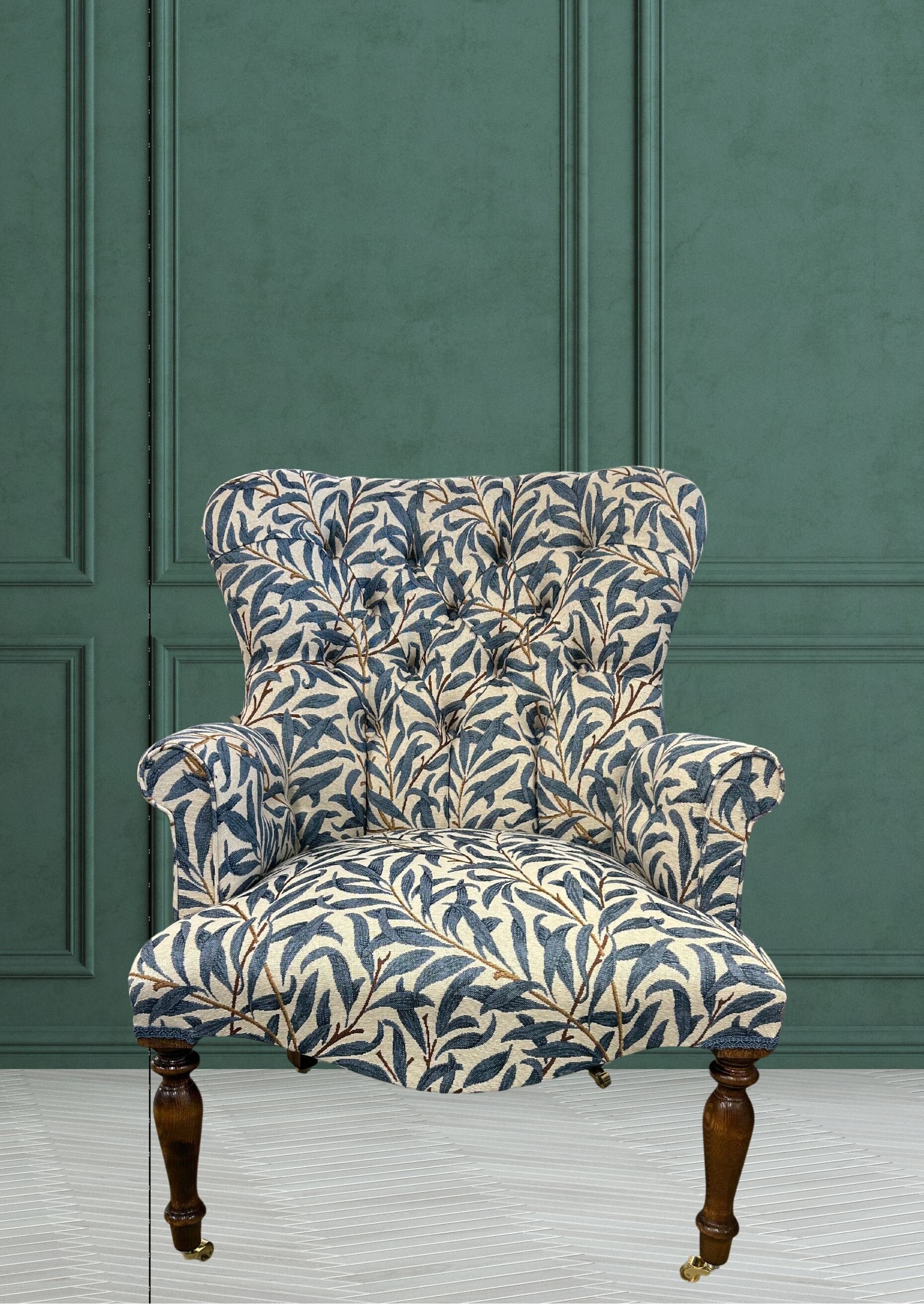 I'M NEW!! Armchair Chair Seat in a William Morris Willow