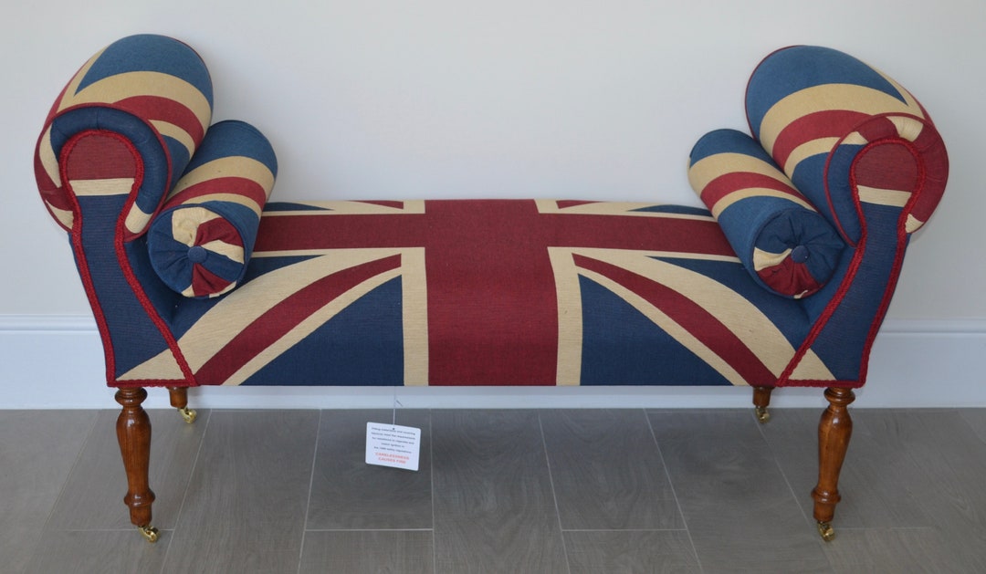Chaise Longue Lounge Daybed Bench Seat in Woven Union Jack Red Etsy UK