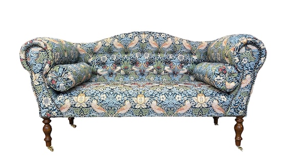 Small Occasional Sofa Seat in a William Morris Strawberry Thief