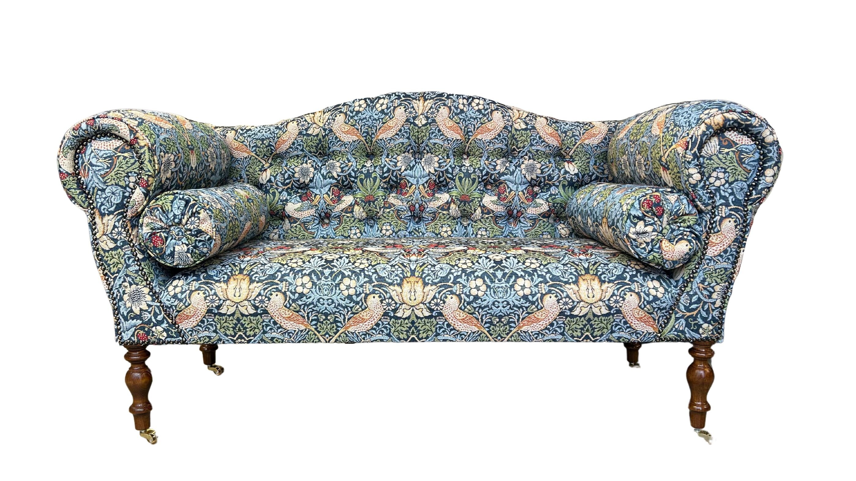 Small Occasional Sofa Seat in a William Morris Strawberry Thief