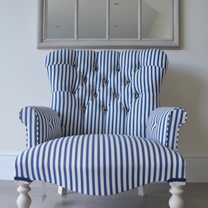 Blue and white striped chair outlet