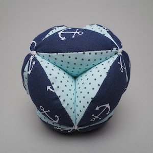 Anchor pattern Montessori ball, Soft ball, Puzzle ball, Amish ball, Fabric ball, Gripping toy, Amish toy, Baby shower gift, Busy toy