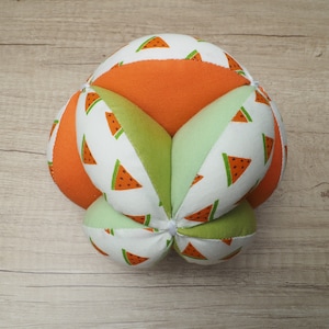 Watermelon Pattern Montessori ball, Soft ball, Puzzle ball, Amish ball, Fabric ball, Gripping toy, Amish toy, Baby shower gift, Busy toy