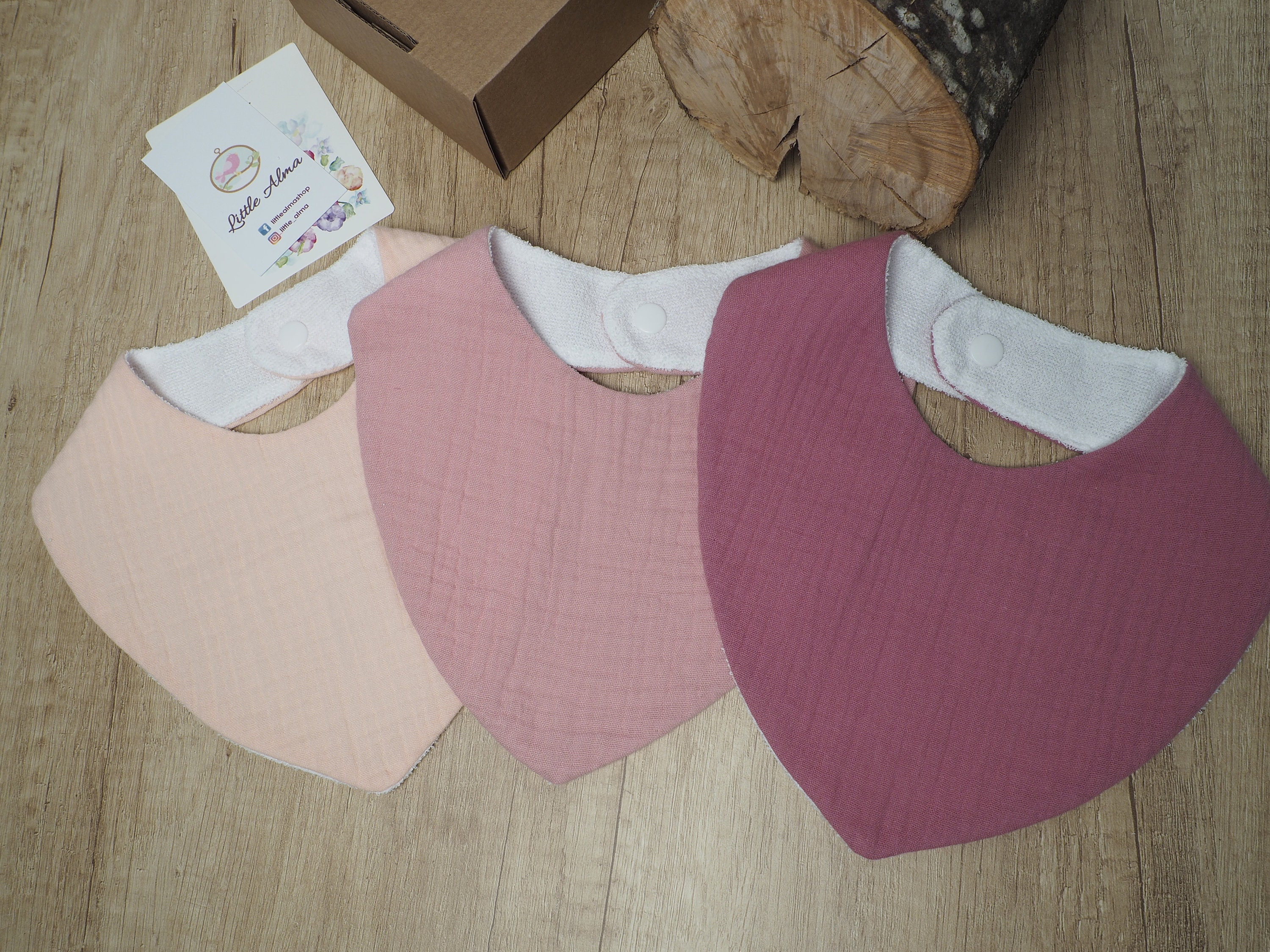 SET OF 3 Muslin Baby Bibs Premium Quality Bib Burp Clothes Etsy UK