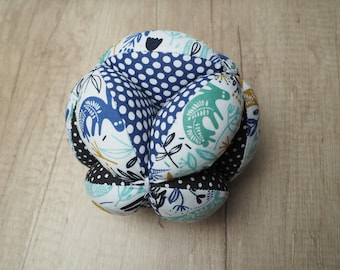 Blue Montessori Puzzle Ball, Fabric Grasping Toy