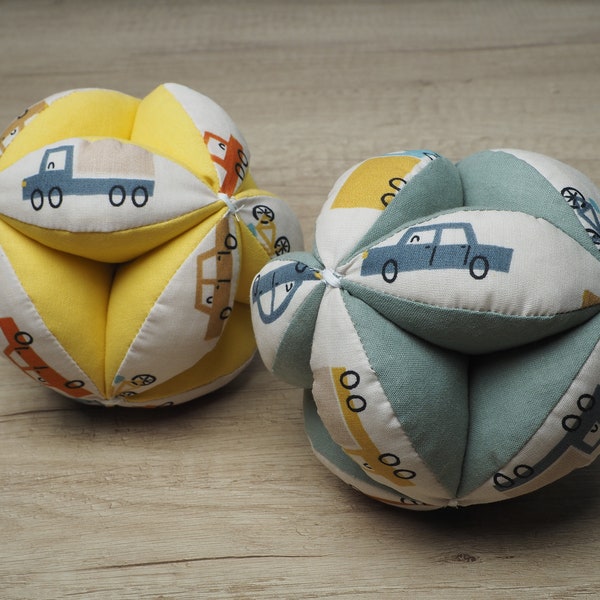 Retro car Pattern Montessori ball, Soft ball, Puzzle ball, Amish ball, Fabric ball, Gripping toy, Amish toy, Baby shower gift, Busy toy