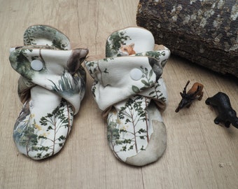 Animal print baby booties, Infant booties, First baby slippers, Soft sole baby booties, Prewalkers, Newborn booties, Stay on baby booties