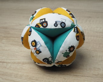Montessori Puzzle Ball with Cars, Handmade Baby Toy